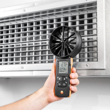 Testo 417 Kit 1 mentelinis anemometras su aplikacija ir gaubtais nuoma