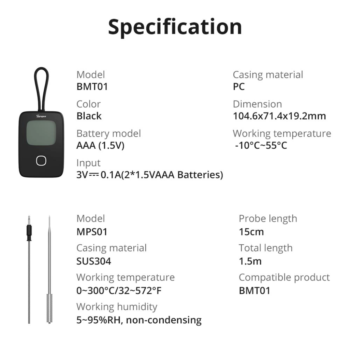 Kepsninės termometras BBQ SONOFF BMT01