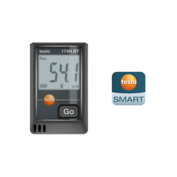 Testo 174 H BT – Mini duomenų kaupiklis temperatūrai ir drėgmei su Bluetooth® 0572 1743 02 (nuoma)