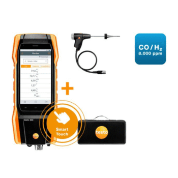 Testo 300 komplektas - Išmetamųjų dujų analizatorius (O2 , CO H2 kompensuojamas iki 8000 ppm) su metrologine patikra
