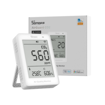 Išmanus oro kokybės matuoklis SONOFF AirGuard CO2 SAWF-08P