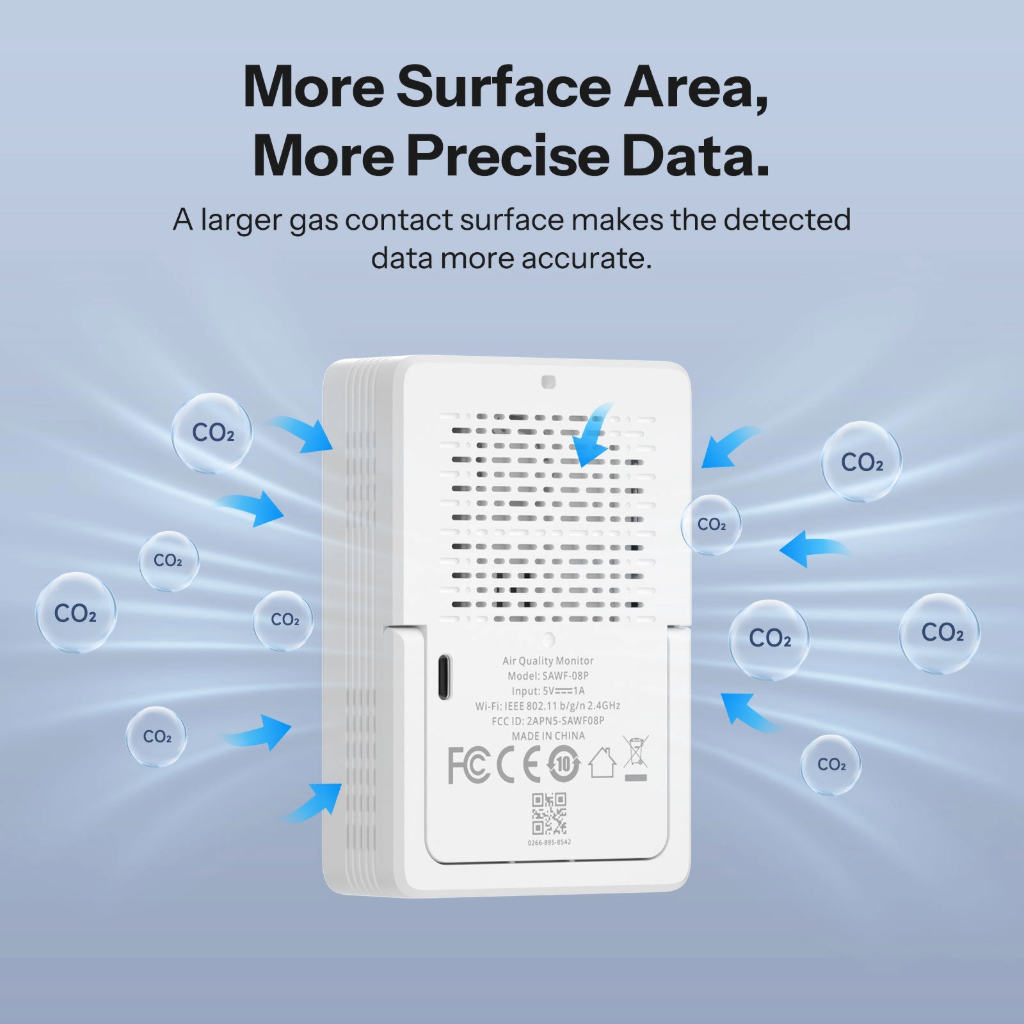 Išmanus oro kokybės matuoklis SONOFF AirGuard CO2 SAWF-08P