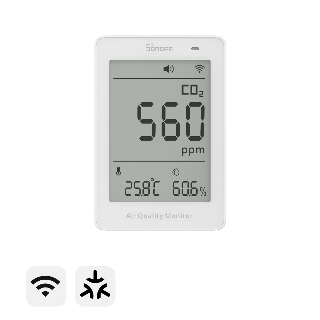 Išmanus oro kokybės matuoklis SONOFF AirGuard CO2 SAWF-08P