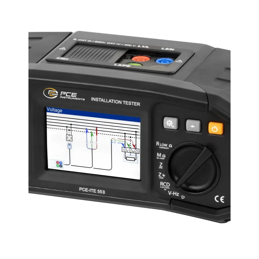 Instaliacijos testeris PCE-ITE 55B (izoliacija, RCD, varža, VDE testai) - Image 2