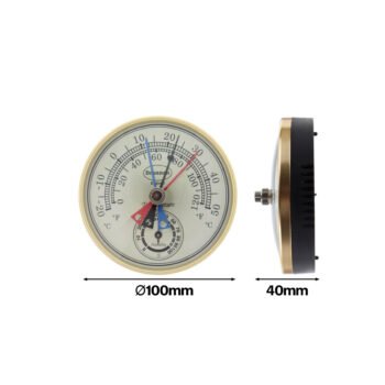 Apvalus max/min termometras su higrometru Brannan Ø100 mm