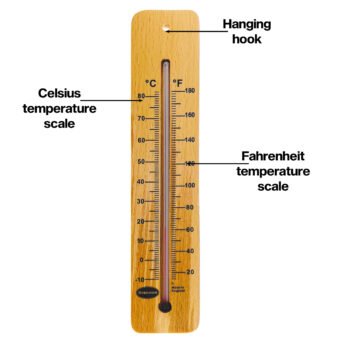Aukštos temperatūros medinis sieninis termometras Brannan 215 mm