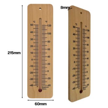Žemos temperatūros medinis sieninis termometras Brannan 215 mm