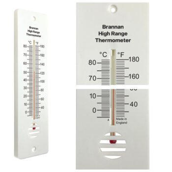 Aukštos temperatūros sieninis termometras Brannan 255 mm