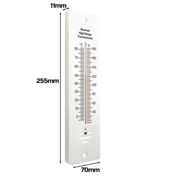 Aukštos temperatūros sieninis termometras Brannan 255 mm