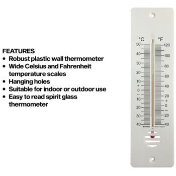 Žemos temperatūros sieninis termometras Brannan 255 mm