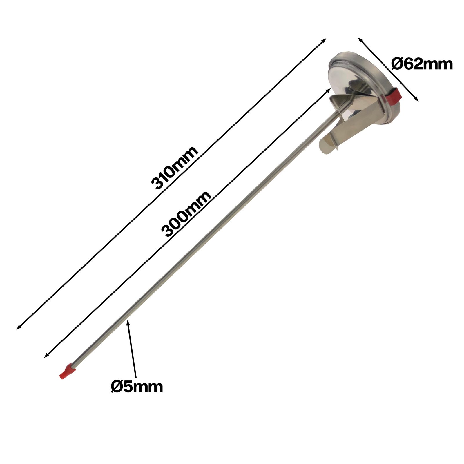 Cukraus, uogienių ir gruzdinimo termometras Brannan Ø62 mm