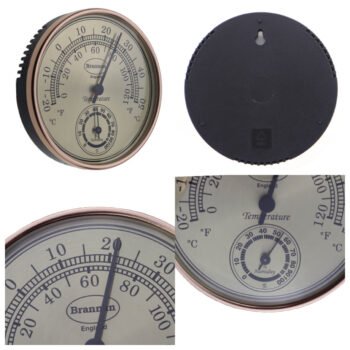 Apvalus termometras ir higrometras Brannan Ø100 mm