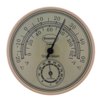 Apvalus termometras ir higrometras Brannan Ø100 mm