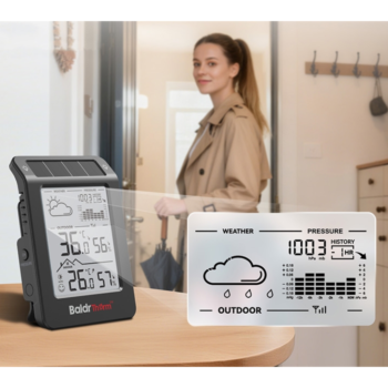 Saulės energija maitinama meteorologinė stotelė BaldrTherm B0596WT2