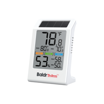 Saulės energija maitinamas termohigrometras BaldrTherm B0590TH
