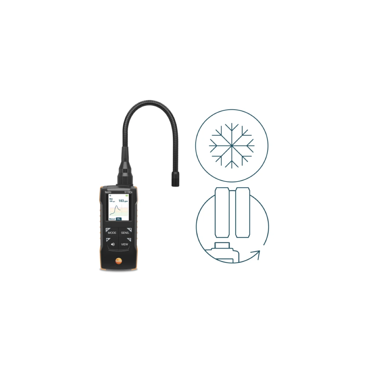 Testo 515 Ex kombinuoto detektoriaus funkcijos