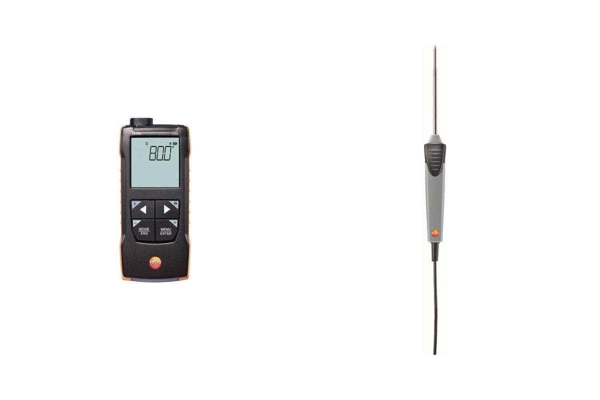 testo 110 temperatūros matuoklis su NTC įsmeigiamu zondu maistui ir skysčiams